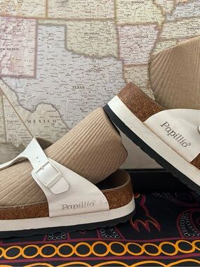 Pre-owned Papillio Gizeh Platform Sandal in White Sz 38/7 Women’s